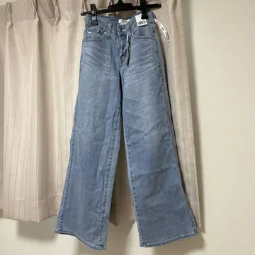 SOMETHING 세미 와이드 팬츠 데님 27 인치