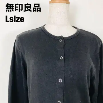 무인양품 크루넥 긴팔 가디건 다크 그레이 J4