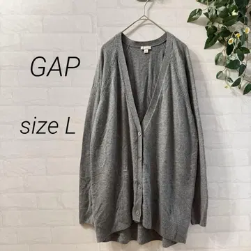 [ GAP ] V넥 울 혼방 긴팔 가디건 (L) 그레이