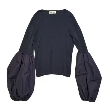 MUVEIL WORK 뮤베일 벌룬 슬리브 풀오버 네이비