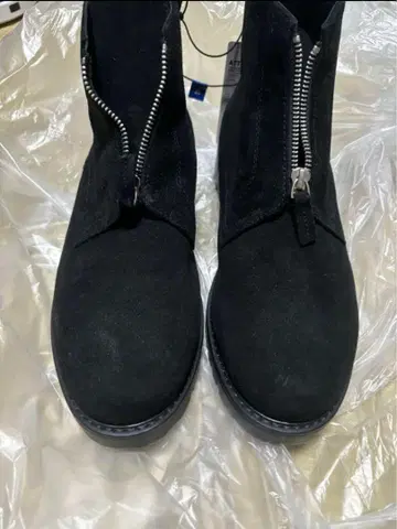 GU 리얼 가죽 프론트 지퍼 부츠