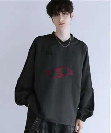 LILL 소매 탈착 가능 ZIP 3way 풀오버 게임 셔츠 차콜 그레이