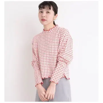bulle de savon 작은 꽃 자카드 하이넥 풀오버