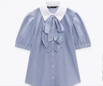 ZARA 스트라이프 리본 셔츠