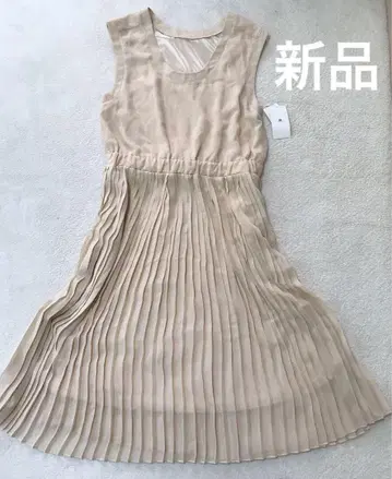 새상품 어반 리서치 슬리브리스 롱 원피스 베이지 코튼