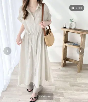 classicalelf 아이보리 셔츠 원피스 반팔 허리 리본
