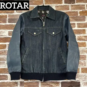 ROTAR 로터 데님 바시티 자켓 G 자켓 소매 소가죽 M 사이즈