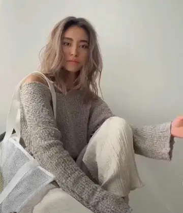 ALEXIA STAM 시스루 편직 니트 그레이지