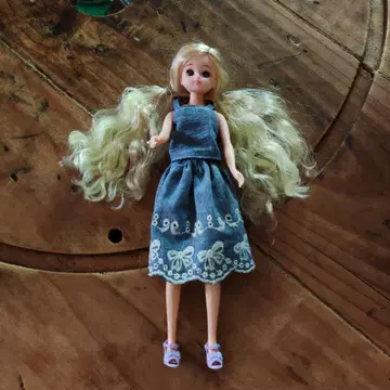 30cm 인형용 의류 해시태그 리카짱 블루 데님 레이스 상하의 드레스