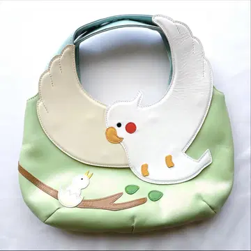 [새상품급] 키타무라 Kitamura 오카메앵무새 가죽 토트백 그린