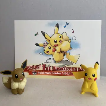 포켓몬 포켓몬 센터 메가 도쿄 1주년 기념 엽서 + 피규어 세트
