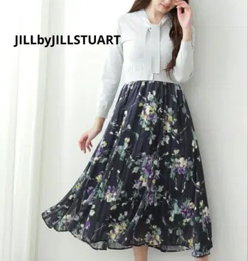 완판 JILLbyJILLSTUART 원피스 질 플로럴 꽃무늬 보우 타이