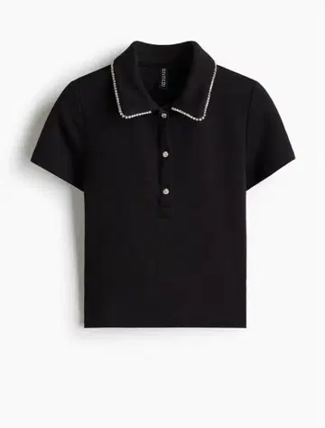 H&M 큐빅 디테일 피케 셔츠