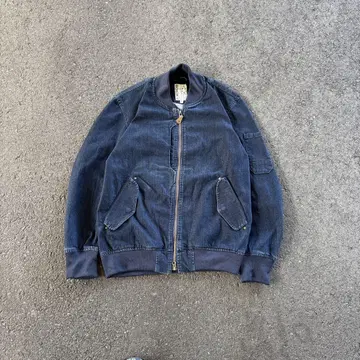 Rocky MA-1풍 데님 자켓 더블 지퍼 시티 보이