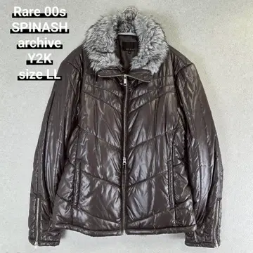 SPINASH white fur puffer riders jacket