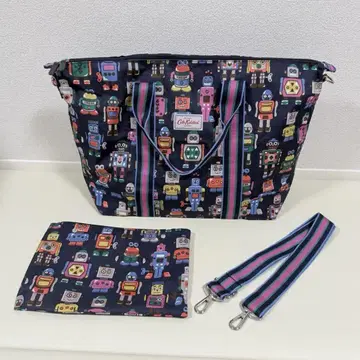 레어 캐스키드슨 로봇 패턴 보스턴 백 파우치 포함