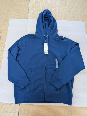 UNIQLO 맨투맨 풀 집업 후드티 (긴팔) 68 Blue XL