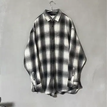 옴브레 체크 셔츠 섀도우 체크 긴팔