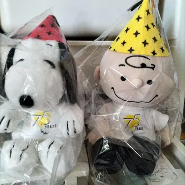 스누피 찰리 봉제 인형 75주년 파티 햇