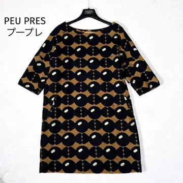 새상품급 PEU PRES 푸프레 무릎 기장 원피스 캔디 패턴 프리 사이즈
