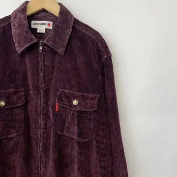 90s 럭키 스트라이크 코듀로이 지퍼 셔츠