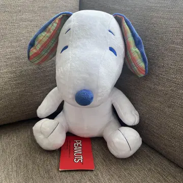 스누피 L 봉제 인형 썸머 체크 택 포함 새상품 PEANUTS