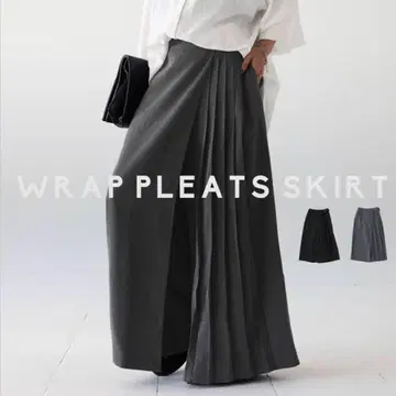 새상품급 [ antiqua ] 하프 플리츠 카페 팬츠 블랙