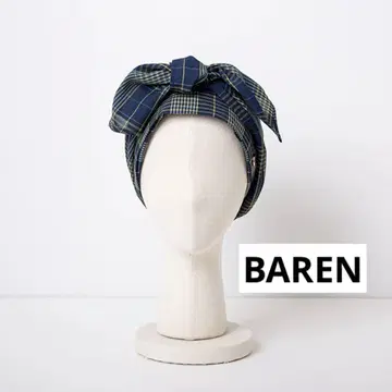 BAREN 바렌 스카프 햇 / 체크드-네이비