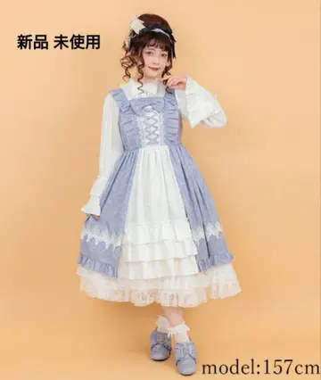 엑시즈팜 kawaii 로코코 오버롤 스커트 블루 미개봉
