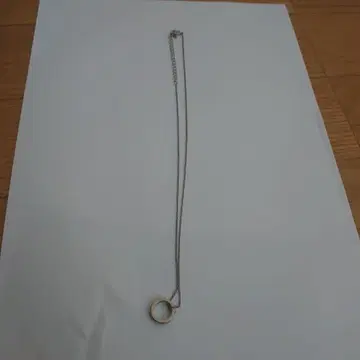스톤 부착 심플 목걸이