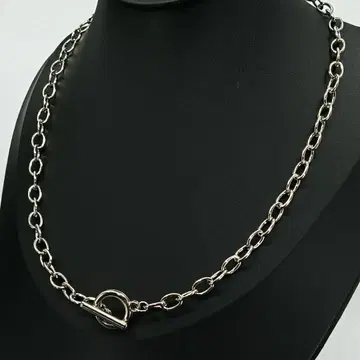 실버 은 체인 목걸이 토글 심플 숏