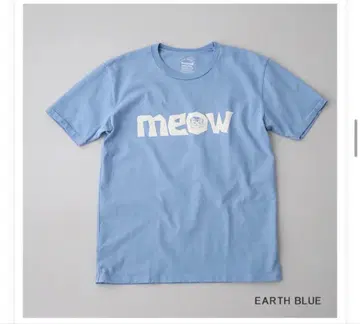 Mixta meow 로고 티셔츠 어스 블루 반팔