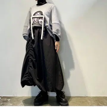 TRANOI 개더링 벌룬 스커트