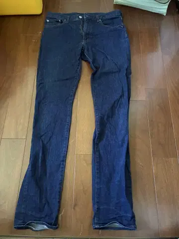 30인치 GU 다크 블루 슬림 핏 데님 팬츠