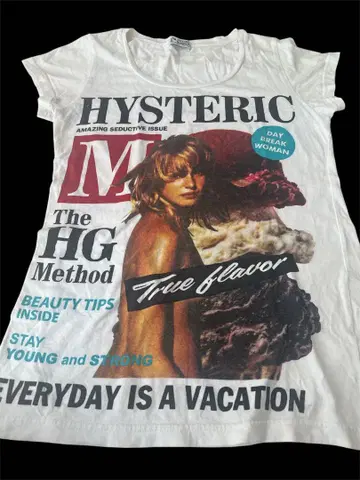 HYSTERIC 그래픽 반팔 T셔츠 화이트