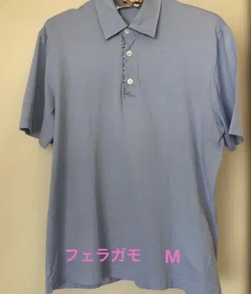 페라가모 블루 피케 셔츠 M 사이즈 무당벌레 프린트가 귀여워요