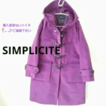 추천 SIMPLICITE 퍼플 보라색 더플 코트