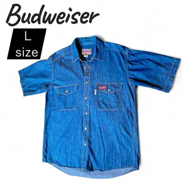 [ 레어 ] Budweiser 맥주 탕가리 인디고 자수 구제 의류