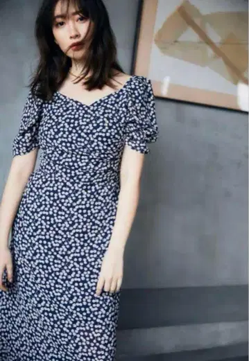 herlipto cherry pattern 원피스 네이비