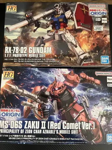 건담 프라모델 HG 오리진 RX78 건담 샤아 자쿠
