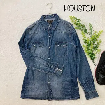 HOUSTON 휴스턴 데님 셔츠 웨스턴 셔츠 블랙 택 L