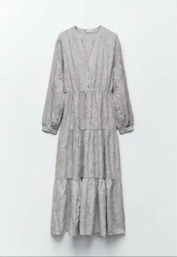 ZARA 자수 맥시 길이 원피스 L