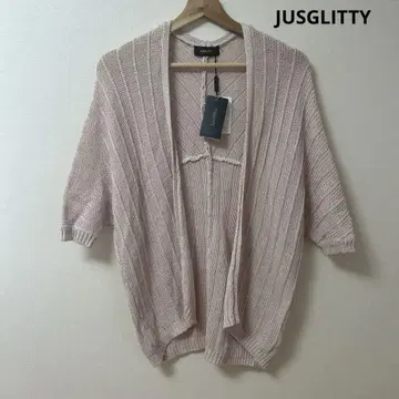 JUSGLITTY 저스길리티 케이블 시스루 니트 가디건 미사용 택