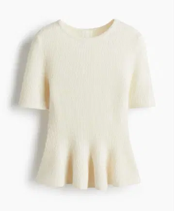[ 완판템 ] H&M 에이치앤엠 페플럼 니트 화이트 XS