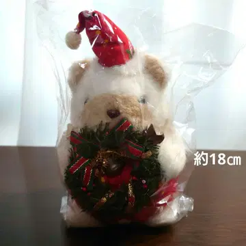 조이풀메이트 곰 산타 모자 봉제 인형 약 18cm 크리스마스