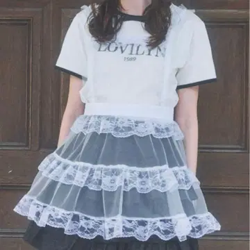 [ 미사용 새상품 ] Lovilyn 라비린 덕질 튤 에이프런 원피스