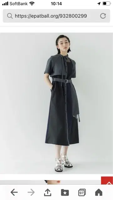 유나이티드 도쿄 바이컬러 x 시어 원피스 M 일본제 원피스