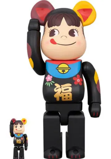 BE@RBRICK 마네키네코 페코짱 복 블랙 100% & 400%