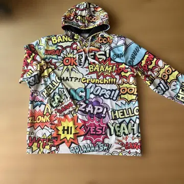 코믹풍 그래픽 후드티(2XL)