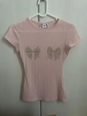 sculptor Bow Bow Baby Tee 핑크 리본T셔츠 S